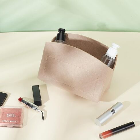 إدراج منظم المحفظة باللون البيج، مقسم على شكل صدفة مع سحاب لحقيبة اليد النسائية، حقيبة داخلية متعددة الأقسام وبطانة داخلية محمولة منظم مرتب لحقيبة اليد in Kuwait