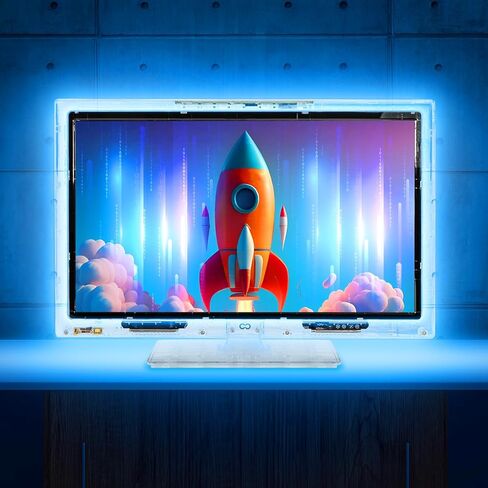 تلفزيون LED نيون مقاس 22 بوصة من Continu.us | ROKU Express HD Stick + هوائي 4K متضمن | تغيير الألوان، تلفزيون HD ريترو، إضاءة خلفية محيطة مدمجة - مثالية لغرفة الأطفال in Kuwait