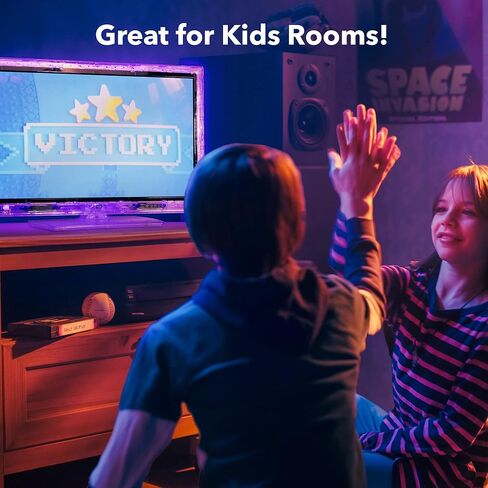 تلفزيون LED نيون مقاس 22 بوصة من Continu.us | ROKU Express HD Stick + هوائي 4K متضمن | تغيير الألوان، تلفزيون HD ريترو، إضاءة خلفية محيطة مدمجة - مثالية لغرفة الأطفال in Kuwait