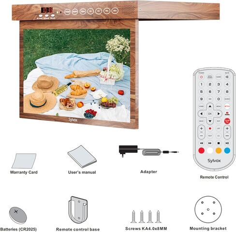 SYLVOX Kitchen TV,15.6 inch Under Cabinet TV, Televison for Kitchen, Smart TV Built-in APP Store, Support WiFi Bluetooth, 1080P Small TV for RV Camper, Bedroom, Boat in Kuwait