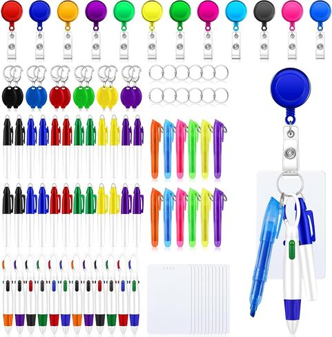 96 Pcs Nurse Pen Set Nursing Badge Accessories Nursing Badge Reel Mini Flashlight Keychain Permanent Markers Highlighter Markers Writing Whiteboard Bullet Tip Fine Point Markers for Nurses Gifts in Saudi Arabia