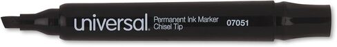 Universal Permanent Markers, Chisel Tip, Black, Dozen (UNV07051) in Saudi Arabia