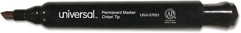 Universal Permanent Markers, Chisel Tip, Black, Dozen (UNV07051) in Saudi Arabia