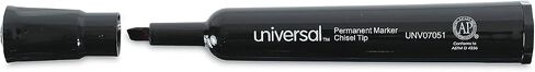 Universal Permanent Markers, Chisel Tip, Black, Dozen (UNV07051) in Saudi Arabia