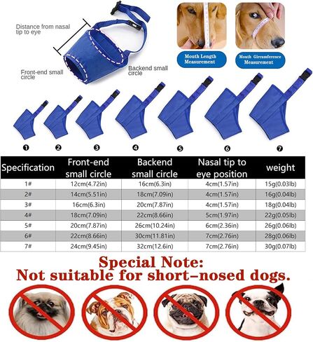 Soft Dog Muzzle Dog Muzzle Adjustable Anti-Bite Anti-Barking Anti-Misuse Dog Muzzle Pet Supplies for Small, Medium and Large Dogs Out Walking in Saudi Arabia