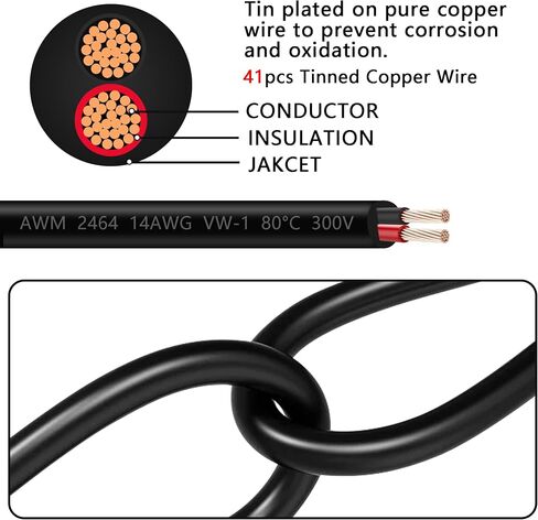 PNGKNYOCN 12V Car Cigarette Lighter Power Cable，14AWG 45A Connector to Cigarette Lighter Plug Extension Cable with Internal 15A Fuse（1.5M/4.9FT in Saudi Arabia