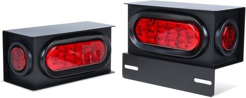 Geeyae 2 حزمة من صناديق إضاءة المقطورة الفولاذية، ضوء خلفي بيضاوي 6 بوصة ومصابيح جانبية مستديرة حمراء 2 بوصة مع تركيب لوحة الترخيص in Kuwait