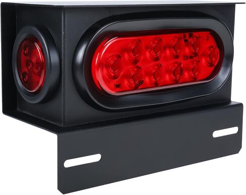 Geeyae 2 حزمة من صناديق إضاءة المقطورة الفولاذية، ضوء خلفي بيضاوي 6 بوصة ومصابيح جانبية مستديرة حمراء 2 بوصة مع تركيب لوحة الترخيص in Kuwait