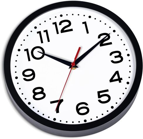 DAXSMY Wall Clock 14 Inch Large Silent Non-Ticking Modern Clock Battery Operated Classic Simple Minimalist Analog Decorative for Kitchen, Living Room,Office, Bedroom, Bathroom (Black) in Saudi Arabia