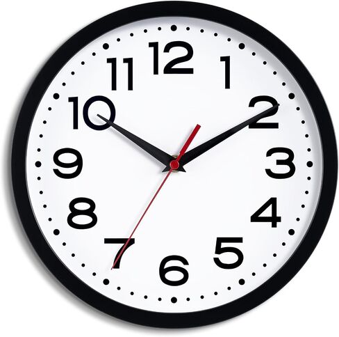 DAXSMY Wall Clock 14 Inch Large Silent Non-Ticking Modern Clock Battery Operated Classic Simple Minimalist Analog Decorative for Kitchen, Living Room,Office, Bedroom, Bathroom (Black) in Saudi Arabia