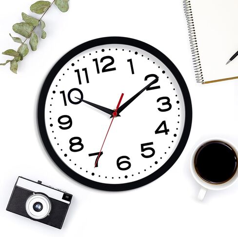 DAXSMY Wall Clock 14 Inch Large Silent Non-Ticking Modern Clock Battery Operated Classic Simple Minimalist Analog Decorative for Kitchen, Living Room,Office, Bedroom, Bathroom (Black) in Saudi Arabia