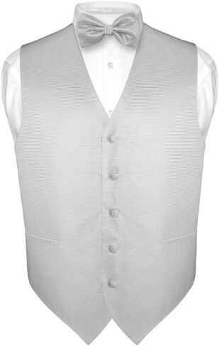 Men's Dress Vest & BOWTie Burgundy Red Woven BOW Tie Horizontal Stripe Set in Saudi Arabia
