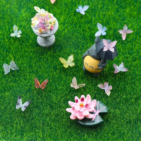 Coomin Mini Resin Butterflies 50Pcs, Small Tiny Butterflies for Crafts, DIY 3D Little Miniature Butterflies for Fairy Garden Dollhouse Potted Decoration, 25 Colors in Saudi Arabia