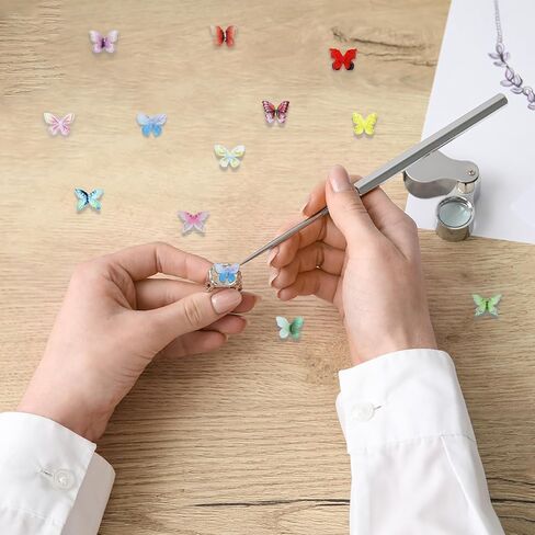 Coomin Mini Resin Butterflies 50Pcs, Small Tiny Butterflies for Crafts, DIY 3D Little Miniature Butterflies for Fairy Garden Dollhouse Potted Decoration, 25 Colors in Saudi Arabia
