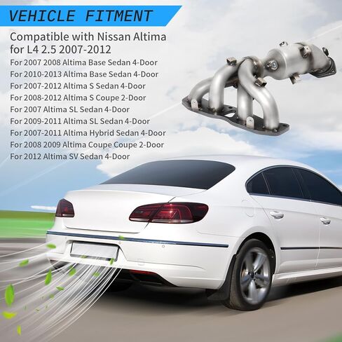 مسامير حشية المحول الحفاز الأمامي عالية التدفق من MOTORHOT متوافقة مع Nissan Altima 2007 2008 2009 2010 2011 2012 2013 2.5L 674-933 16593 (متوافقة مع وكالة حماية البيئة) in Kuwait