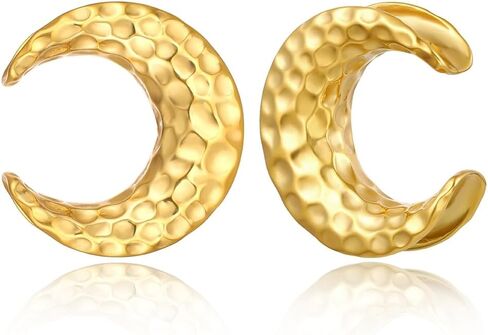 LADEMAYH 2Pcs Hypoallergenic Stainless Steel Saddle Gauge Earrings Ear Plugs Gauges for Ears, Size 0g - 1 inch Ear Tunnels, Meteorite Design Ear Stretching Expander Ears Gauges Body Jewelry in Kuwait