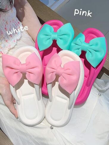 Fairy Bow Flip Flop Summer Beach Sandal Slippers for Womens Girls Women's Flip Flop Sandal Aesthetics Slippers in Saudi Arabia