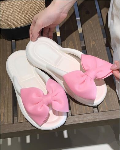 Fairy Bow Flip Flop Summer Beach Sandal Slippers for Womens Girls Women's Flip Flop Sandal Aesthetics Slippers in Saudi Arabia
