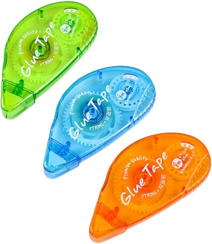 JTJFIT 3 عبوات من أسطوانة الشريط مزدوجة الجوانب، لوازم شريط لاصق لسجل القصاصات، عداء موزع شريط لاصق مزدوج الجوانب لورق الهدايا اليدوية والمشروعات الفنية، شريط للصور in Kuwait