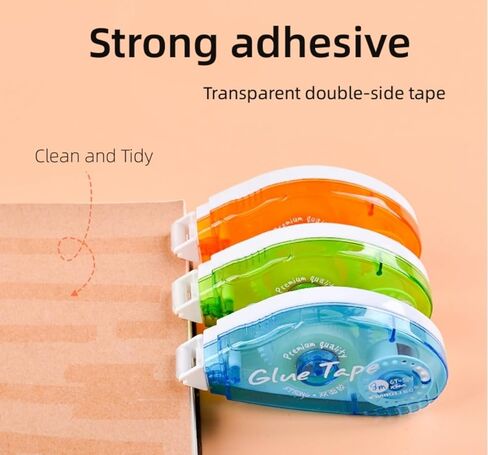 JTJFIT 3 عبوات من أسطوانة الشريط مزدوجة الجوانب، لوازم شريط لاصق لسجل القصاصات، عداء موزع شريط لاصق مزدوج الجوانب لورق الهدايا اليدوية والمشروعات الفنية، شريط للصور in Kuwait