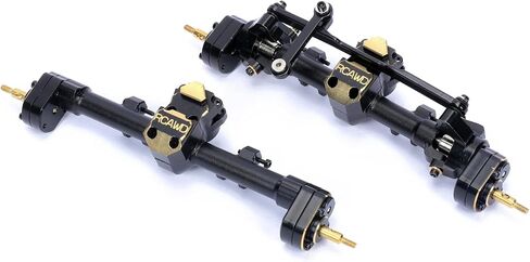 RCAWD SCX24 Upgrades Front Portal Rear Axle Housing & Brass Third Member Housing& Brass Steer Hub Carrier & Portal Gear Housing & Worm Gears & Brass Gears & Brass Hex Parts for Axial 1/24 in Saudi Arabia