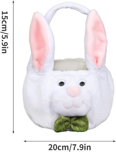 سلة عيد الفصح أكياس قطيفة دلاء البيض للأطفال، قابلة لإعادة الاستخدام المحمولة الأرنب حمل سلة قطيفة هدايا لتزيين الحفلات in Kuwait
