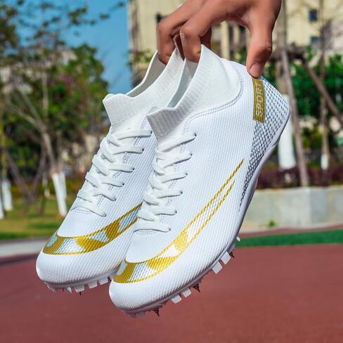 أحذية UVCDE للرجال Sprint High Top Track and Field Shoes للشباب، أحذية رياضية احترافية للجري، أحذية رياضية للقفز للأولاد والمراهقين والبالغين in Kuwait