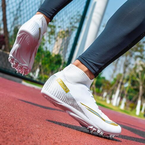 أحذية UVCDE للرجال Sprint High Top Track and Field Shoes للشباب، أحذية رياضية احترافية للجري، أحذية رياضية للقفز للأولاد والمراهقين والبالغين in Kuwait