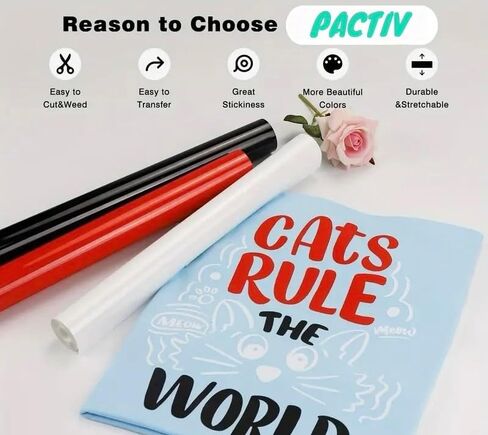 3 قطع فينيل نقل الحرارة HTV، لفات فينيل نقل الحرارة 25.4 سم × 20 قدم، سهلة القطع وإزالة الأعشاب الضارة على الفينيل للكريكات، فينيل HTV مع 3 ألوان متنوعة in Kuwait