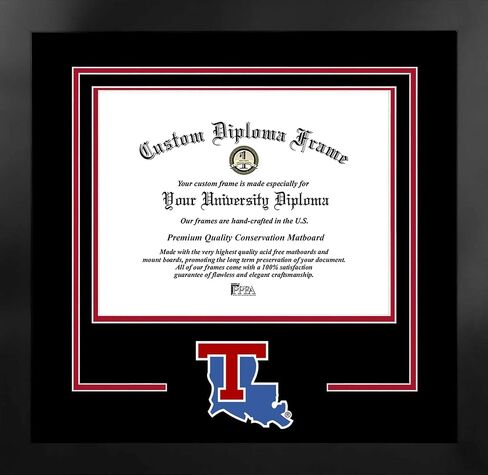 Campus Images NCAA Louisiana Tech Bulldogs Unisex Spirit Diploma Manhattan Black Frame with Bonus Lithograph, Black, One Size in Saudi Arabia