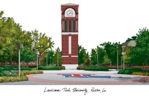 Campus Images NCAA Louisiana Tech Bulldogs Unisex Spirit Diploma Manhattan Black Frame with Bonus Lithograph, Black, One Size in Saudi Arabia