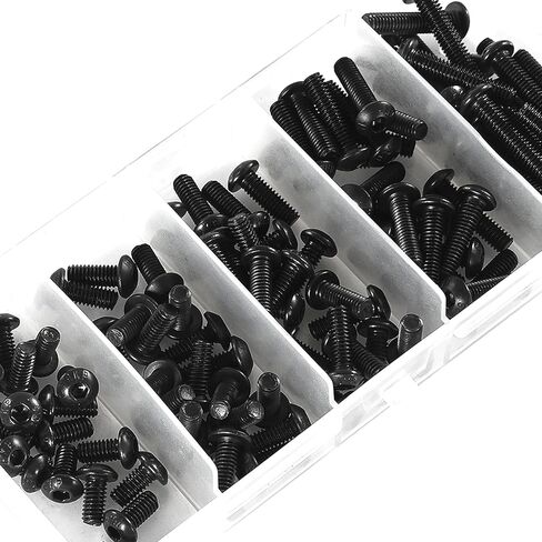 M4 x 20mm 25mm 30mm 35mm 40mm Hex Socket Head Cap Screws Bolts, 12.9 Grade Alloy Steel, Black Oxide Finish, Fully Threaded, Metric Allen Hex Drive, Assortment Kit 50Pcs in Kuwait