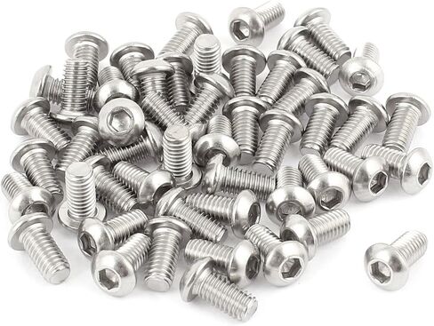 Uxcell M6x12mm مسامير رأس سداسية من الفولاذ المقاوم للصدأ بمقبس سداسي 50 قطعة in Saudi Arabia