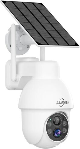 Security Cameras Wireless Outdoor with 360°View, 2K Night Vision Outdoor Camera for Home Security with Spotlight and Siren, Solar Camera Work with Alexa for Home Surveillance (White) in Saudi Arabia