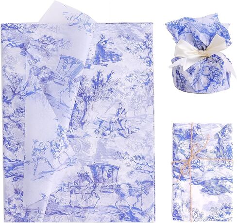 100 Sheets Vintage Blue Gift Wrapping Tissue Paper Recyclable Packaging Bag for Wedding Birthday Showers Art Craft Party Favor Decoration in Saudi Arabia