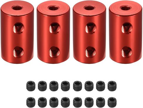 Rebower Rigid Coupling Copper Shaft Coupler Connector Motor Accessories [for 3D Printer]-1/8 to 1/8 Bore L20 x D12/Dark Red/4 Pack in Saudi Arabia