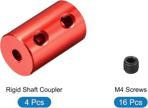 Rebower Rigid Coupling Copper Shaft Coupler Connector Motor Accessories [for 3D Printer]-1/8 to 1/8 Bore L20 x D12/Dark Red/4 Pack in Saudi Arabia