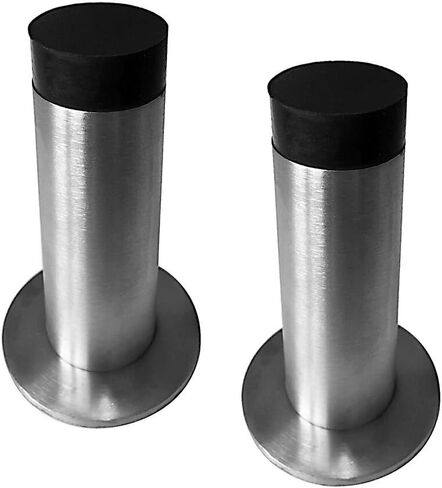 Shepherd Hardware 3406E Heavy Duty Floor Mount Door Stop, 2-Pack, 2 Inch, Satin Nickel in Kuwait