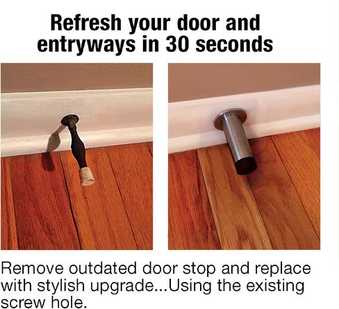 Shepherd Hardware 3406E Heavy Duty Floor Mount Door Stop, 2-Pack, 2 Inch, Satin Nickel in Kuwait