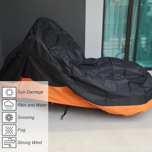 Premium Adult Tricycle Cover, Universal for All 3 Wheel Bike Motorcycle Outdoor and Indoor Cover Storage (104" x 43.3" x 49") (Black & Silver, 210D) in Saudi Arabia