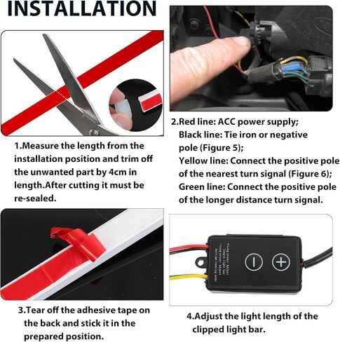 Car Hood Light Strip, 94.5 Inches Cars LED Strip Lights Waterproof IP68 Scan Start-up + White Light for Cars, SUVs, Trucks in Kuwait