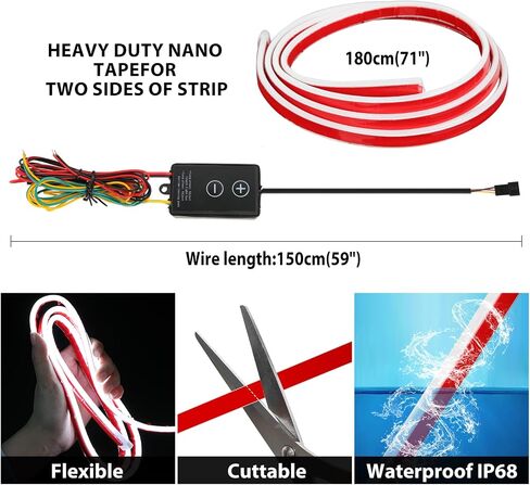 Car Hood Light Strip, 94.5 Inches Cars LED Strip Lights Waterproof IP68 Scan Start-up + White Light for Cars, SUVs, Trucks in Kuwait