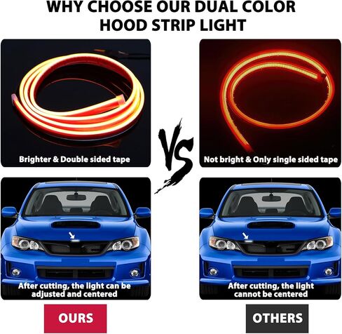 Car Hood Light Strip, 94.5 Inches Cars LED Strip Lights Waterproof IP68 Scan Start-up + White Light for Cars, SUVs, Trucks in Kuwait