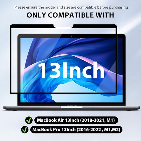 تحديث جديد لواقي شاشة مضاد للضوء الأزرق متوافق مع Macbook Pro 13 بوصة (2016-2022،M2) وMacbook Air 13 بوصة (2018-2021،M1)، فلتر شاشة غير لامع مضاد للوهج، سهل التركيب/حماية العين/الخدش in Kuwait