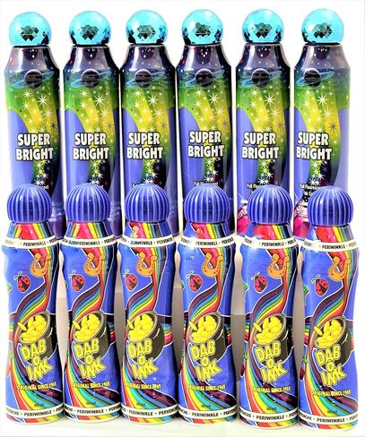 مجموعة Periwinkle Dab-O-Ink Plus Super Bright Bingo Daubers مع مكافأة 1 Lucky Lady Bingo Dauber (لون عشوائي) - دوبر متعددة الاستخدامات للبينجو - دوبر بينجو للأطفال والكبار (3 أونصة. 13 عبوة) in Saudi Arabia