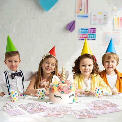 Liliful 35 Pcs Bingo Games 24 Players Party Bingo Cards for Boys Girls Adults Family Classroom Activities Birthday Theme Party Favors Supplies (Unicorn) in Saudi Arabia