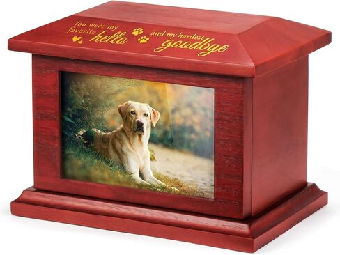 تي جيه. جرار الحيوانات الأليفة من موري لرماد الكلاب، هدايا تذكارية لفقدان القطط، جرة حرق خشبية مخصصة مع إطار للصور، صندوق ذاكرة تذكاري مع حقيبة فلانيل سوداء للحيوانات الأليفة بوزن يصل إلى 100 رطل in Kuwait