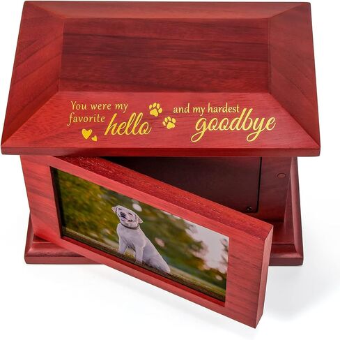 تي جيه. جرار الحيوانات الأليفة من موري لرماد الكلاب، هدايا تذكارية لفقدان القطط، جرة حرق خشبية مخصصة مع إطار للصور، صندوق ذاكرة تذكاري مع حقيبة فلانيل سوداء للحيوانات الأليفة بوزن يصل إلى 100 رطل in Kuwait