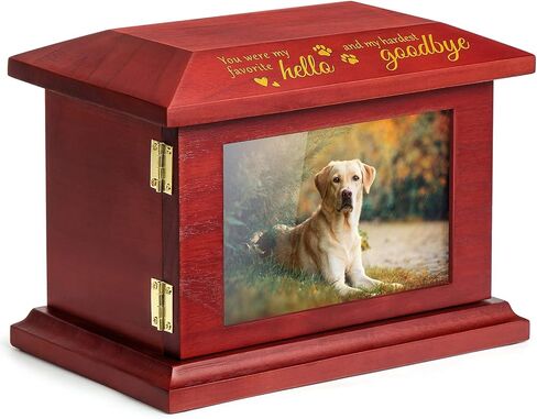 تي جيه. جرار الحيوانات الأليفة من موري لرماد الكلاب، هدايا تذكارية لفقدان القطط، جرة حرق خشبية مخصصة مع إطار للصور، صندوق ذاكرة تذكاري مع حقيبة فلانيل سوداء للحيوانات الأليفة بوزن يصل إلى 100 رطل in Kuwait