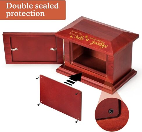 تي جيه. جرار الحيوانات الأليفة من موري لرماد الكلاب، هدايا تذكارية لفقدان القطط، جرة حرق خشبية مخصصة مع إطار للصور، صندوق ذاكرة تذكاري مع حقيبة فلانيل سوداء للحيوانات الأليفة بوزن يصل إلى 100 رطل in Kuwait